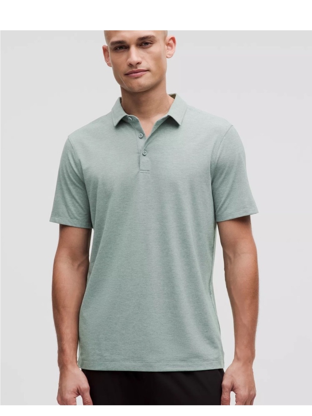 lululemon athletica Men's Sage Green Short Sleeve Polo